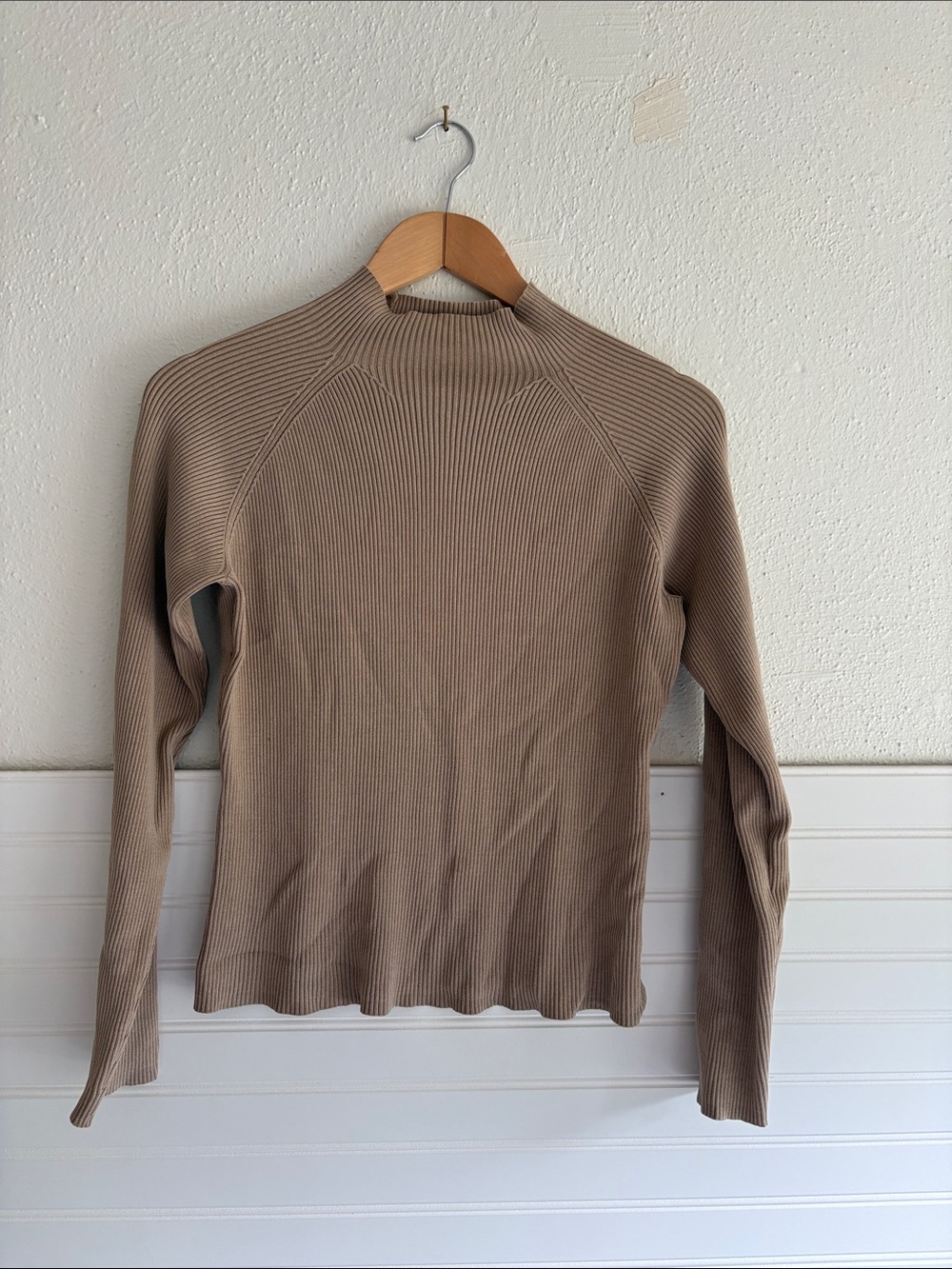 INC International Concepts Ribbed Mock Turtleneck Sweater - Taupe